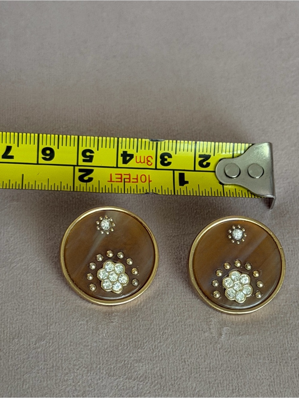 kate spade gold-tone brown round crystal stud earrings - Picture 11 of 11